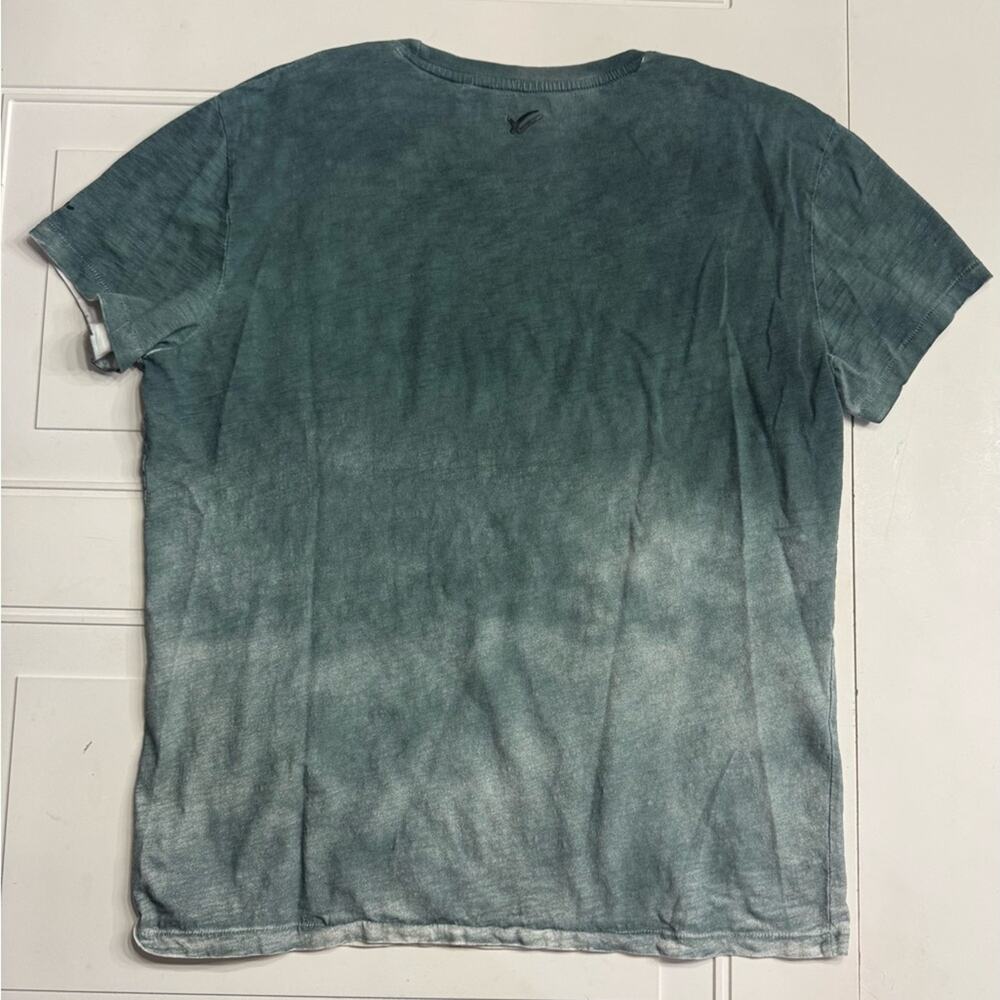 William Rast Green Geometric Distressed Graphic T-shirt Mens Size Large Cotton - Picture 6 of 7
